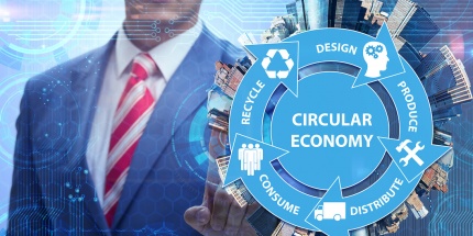 Circular economy and collaboration concept
