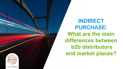 Visual with the question Distributors vs. marketplace: what are the differences for the buyer?