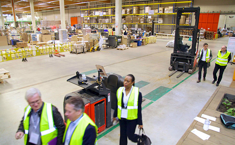 Group of people visiting Manutan warehouses