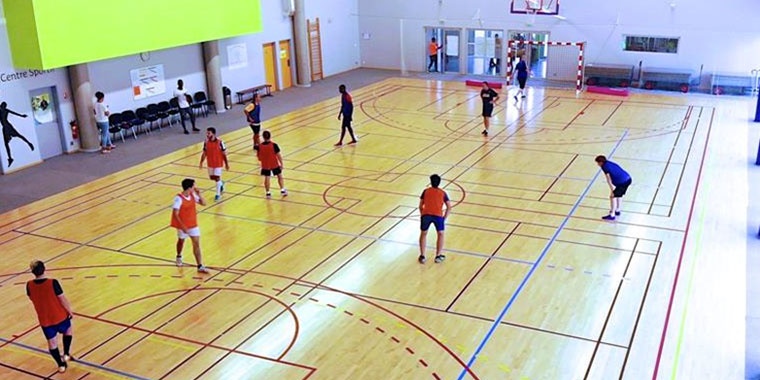 Image of the manutan sports centre playing football