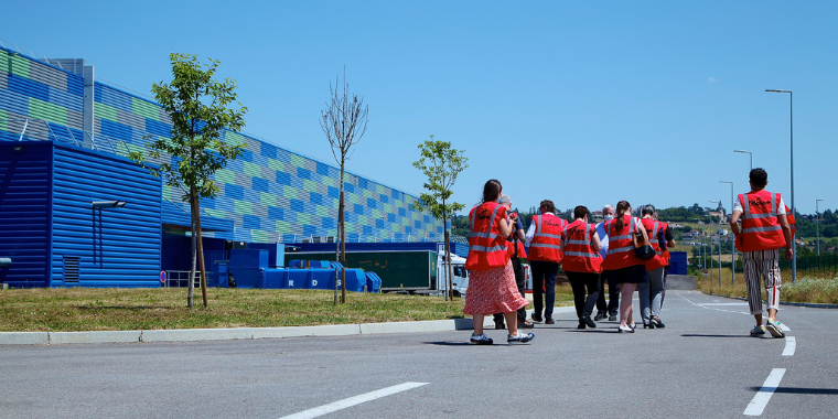 Collaborators visiting the warehouses of Papeteries Pichon