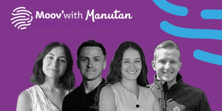 Photos of 2024-25 laureates with Moov'with Manutan logo