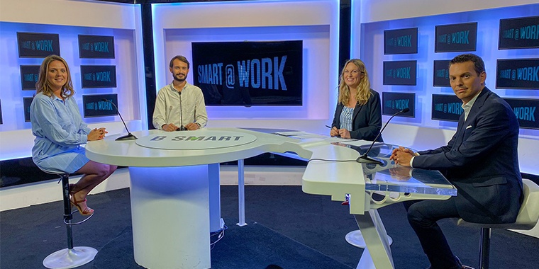 Photo prise sur le tournage de l'émission Smart@Work sur l'épanouissement des collaborateurs et la performance des entreprises