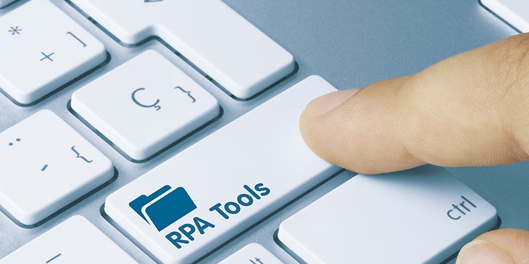Illustration of a person using a RPA touch on a computer
