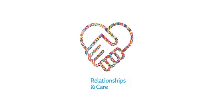 Illustration showing a hand shaking a heart-shaped hand with the inscription