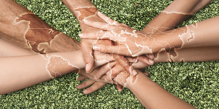 Image with hands on each other, illustrating CSR and solidarity
