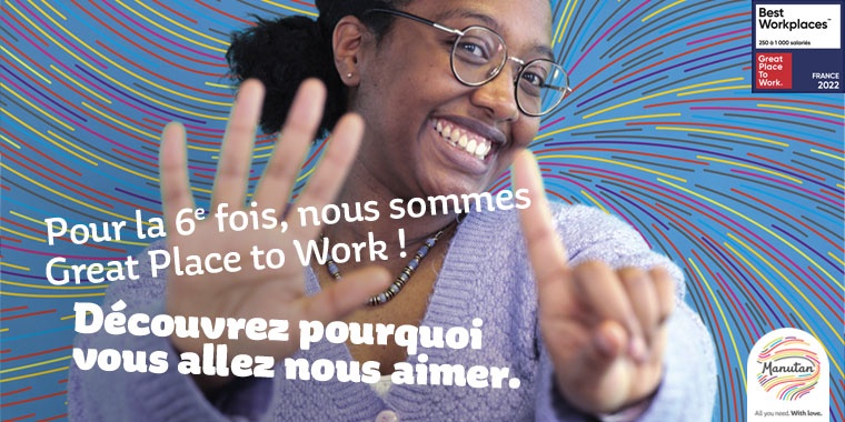Illustration représentant un collaborateur manutan avec pour message