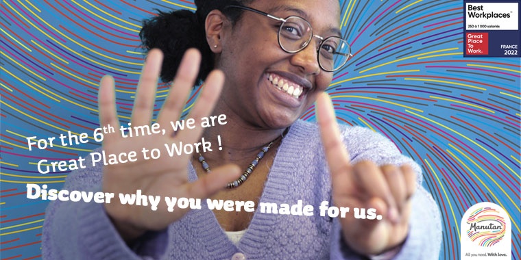 Illustration showing a manutan employee with the message